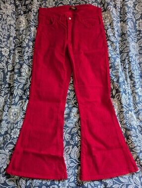 Run & Fly Red Corduroy Flare Bellbottoms! 😍